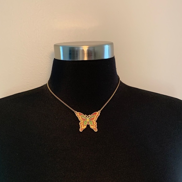 Sarah Coventry 1978 Fly Away Choker Butterfly Necklace - Picture 1 of 7